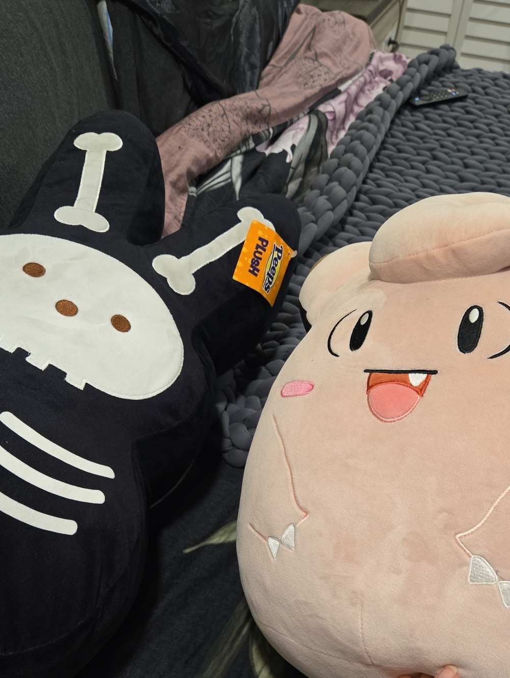 Squishmallows Black Skeleton & Pink Smiley Plush Duo